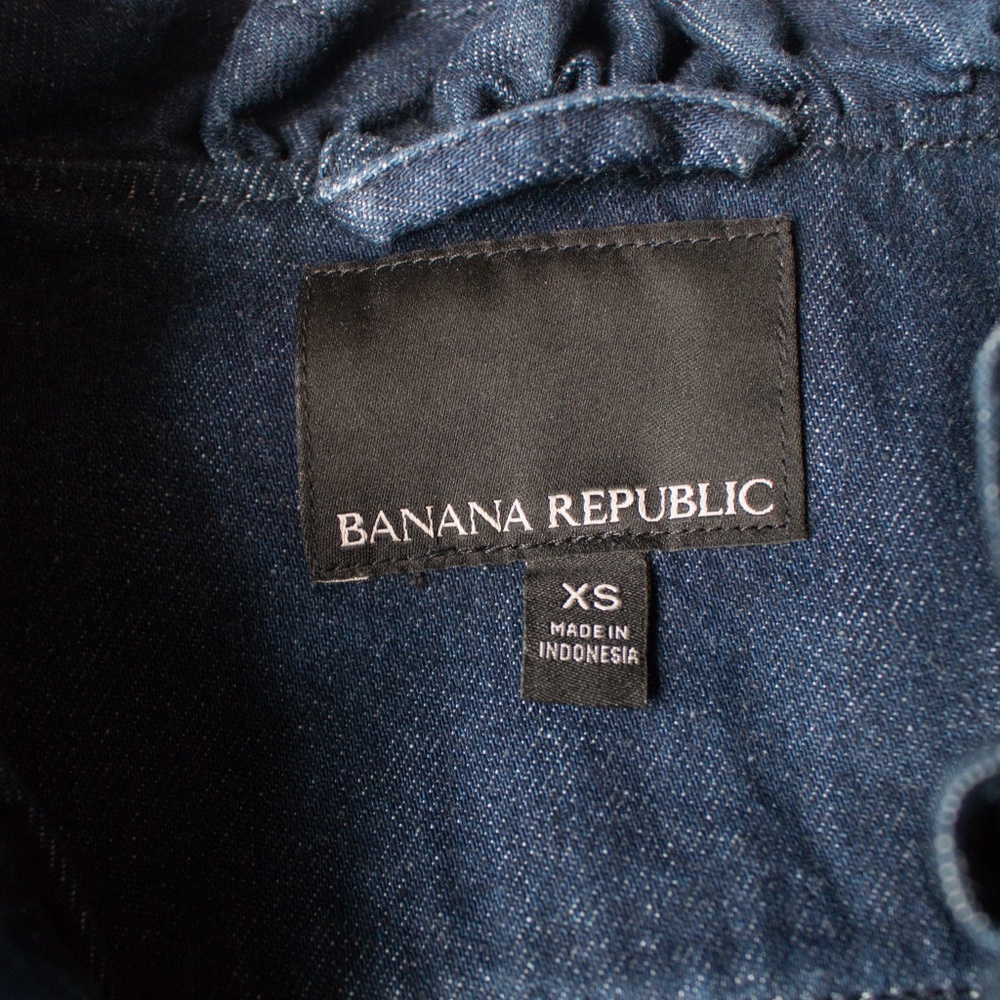 Banana Republic | Ruffle Peplum Denim Jean Jacket - Picture 2 of 6